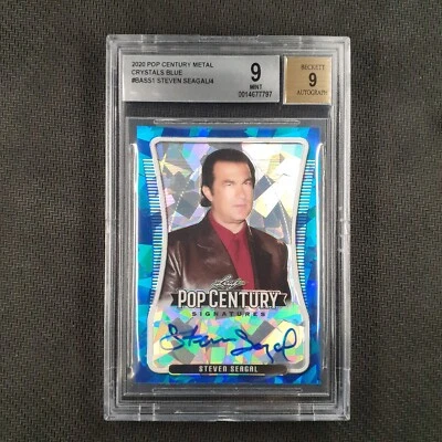 2020 Leaf Pop Century Metal #BA-SS1 Steven Seagal Crystals Blue AUTO /4! BGS 9/9 - Image 1 of 2