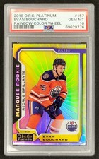 Evan Bouchard 2018-19 O-Pee-Chee Platinum Marquee Rookies RC Color Wheel PSA 10