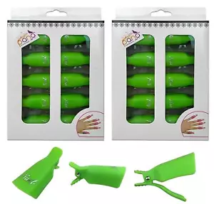 2pks High Quality Green Acrylic UV Gel Polish Remover Clip Cap Manicure Tool - Picture 1 of 7