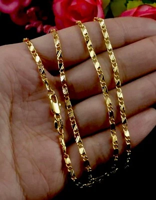 18k Goldkette Vergoldet Panzerkette vergoldet S925 Silber 40-55cm Kette - Bild 1 von 4