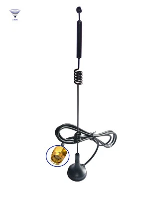 H-2 TECHNIK 2.4GHz e.g. WiFi Antenna 20cm 1m Feed-Cable with RP-SMA(Female) Magnet-Sucker