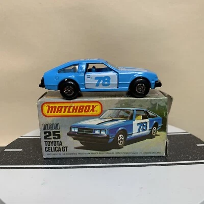 Matchbox No. 25 Toyota Celica GT Coupe Blue/White/Black #78 1:64 Scale w/Box MIB - Image 1 of 4