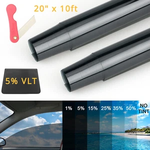 20" x 10ft Uncut Roll Window Tint Film UV Block 5% VLT For Car Home Office Glass - Picture 1 of 8