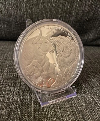 Acryl Münzständer Münzhalter p. für 1kg Silber Münze Somalia Elefant Libertad - Bild 1 von 4