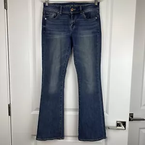 American Eagle Jeans Regular Kick Boot Blue Bootcut Stretch AEO Denim Women's 4 - Picture 1 of 10