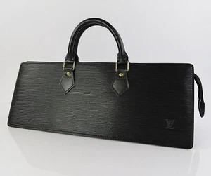 Authentic LOUIS VUITTON Sac Triangle Black Epi Leather Hand Bag Purse #61034 - Picture 1 of 14