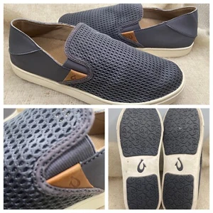 OluKai Scarpe Donna 9 Pehuea Slip-On Grigio Maglia 20271-PVPV Leggere Spiaggia - Foto 1 di 14