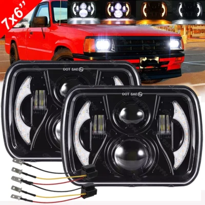 Par de faros LED 5x7 7X6" pulgadas Hi&Lo con DRL para Mazda B2000 B2200 B2600 NUEVO Foto 1 de 4