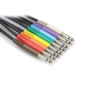 Hosa TTS-800 Patch Cables BANTAM PLUGS Balanced TT TRS to Same Leads 8pcs - Picture 1 of 1