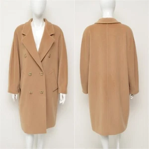 Autentico cappotto Max Mara lana cashmere beige icona taglia US 8,UK 12,IT 42 - Foto 1 di 15