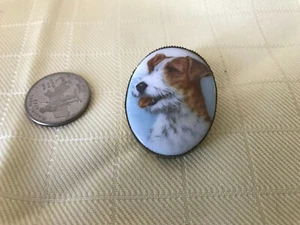 Vintage goldfarbene Metall & Kunststoff Terrier Gesicht Hund Anstecknadel Brosche p908 - Bild 1 von 4