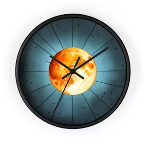 Wall Clock,Moon face wall clock,celestial clock,space lover gift, - Picture 1 of 19