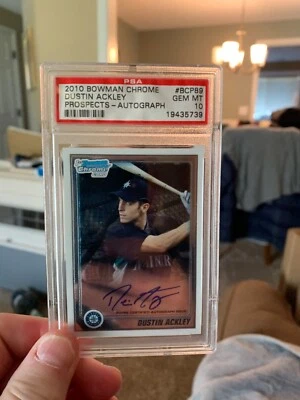 Bowman Chrome 2010 Dustin Ackley Prospects autógrafo #BCP89 PSA 10 Foto 1 de 2