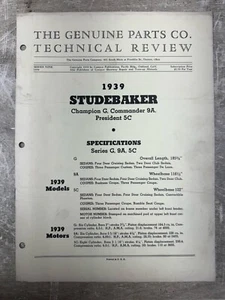 Original 1939 Studebaker Technical Review, Series 9 - Imagen 1 de 3