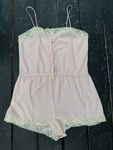 VTG Victoria's Secret Lace Romper Victorian Lingerie  Pink - Size M Gold Label - Picture 1 of 5