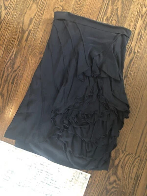 Mini Vestido ROBERT RODRIGUEZ Negro Sin Tirantes Flor 100% Seda Talla 0 Foto 1 de 4