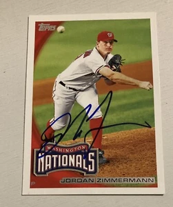 2010 Topps Autographed Signed In Person Jordan Zimmermann Nationals - Picture 1 of 1