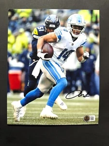 Foto Amon-Ra St Brown autografata firmata Detroit Lions 8x10 Beckett BAS coa - Foto 1 di 1