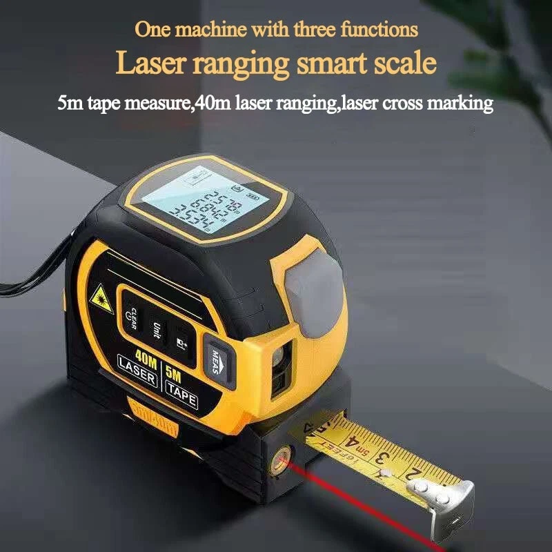 Laser Distance Meter Measuring Laser Tape Digital Electronic Roulette Stainless - Image 1 of 4