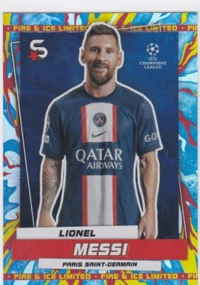 LIONEL MESSI Soccer RARE $$ FIRE ICE LIMITED Insert Card PARIS SAINT-GERMAINE - Image 1 of 2