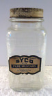 Vintage Syco Brand Pure Mustard Glass Jar Checkerboard S Vonovitz Co Lorain Ohio
