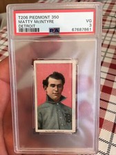 T206 PIEDMONT 350 Matty McIntyre (Detroit) PSA VG 3 Pink Portrait Fresh Grade
