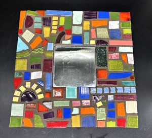 IKEA Mosaic Malma Tile Mirror 10" Square Sun Colorful Art Gallery Wall Hanging - Picture 1 of 6