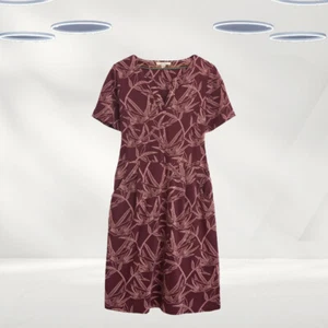 Ex White Stuff Women’s Ruby Cotton Jersey Dress in Brown (Defect) - Picture 1 of 3