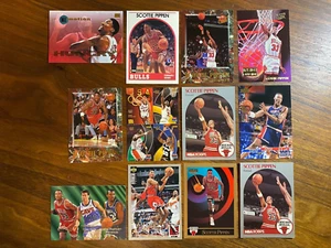 Scottie Pippen 12 Card Lot 90s Fleer Hoops SkyBox Upper Deck NRMT - Picture 1 of 3