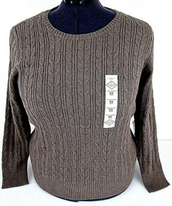 St John's Bay 1X Pullover Zopfmuster taupe braun Rundhals Langarm plus weich neu - Bild 1 von 4