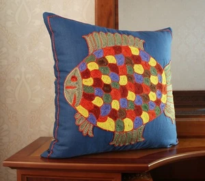 Hand embroidered suzani pillow cover,throw pillow cases,kilim cushion cover - Picture 1 of 5