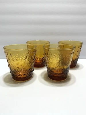 Juego de 4 gafas Highball MCM con textura ámbar/dorada usadas en excelente estado Foto 1 de 3