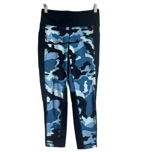 Workout leggings, blue camo, LuLaRoe Rise, Medium - Picture 1 of 6
