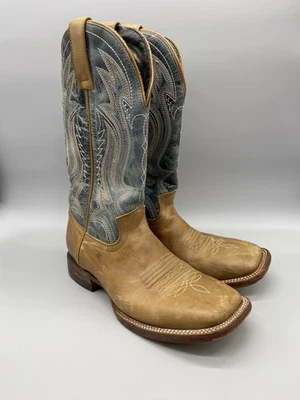 Botas occidentales de cuero con punta cuadrada para mujer J.B. Dillon Reserve CD4 Azul Talla 7B Foto 1 de 4