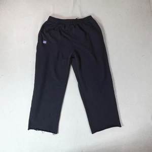 Vintage Russell Athletic Pants Mens XL Black Fleece Raw Hem Sweatpants Lounge - Picture 1 of 13