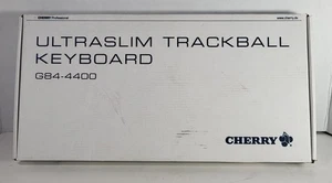 Cherry G84 4400 UltraSlim Keyboard w/ Optical Trackball Black Wired *NEW* - Imagen 1 de 7