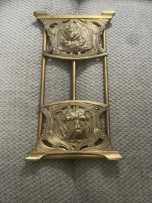 Antique Bulldog Art Nouveau Sliding Book Rack H.L. Judd Company MISSING A SCREW! - Image 1 of 4