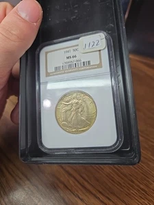1941 Walking Liberty Half Dollar MS66 NGC Gold Toner - Picture 1 of 3