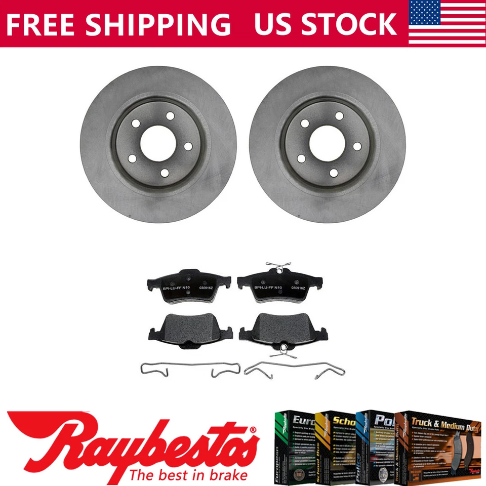 Rotores de freno traseros + pastillas de freno de cerámica y herrajes para Ford Focus 2012-2017 2018 Foto 1 de 4