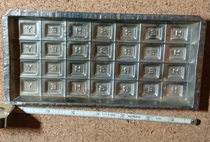 Vintage & Selten "Hershey" Zinn Schokolade Schokoriegel Form Quadrat Schrift Blöcke - Bild 1 von 4