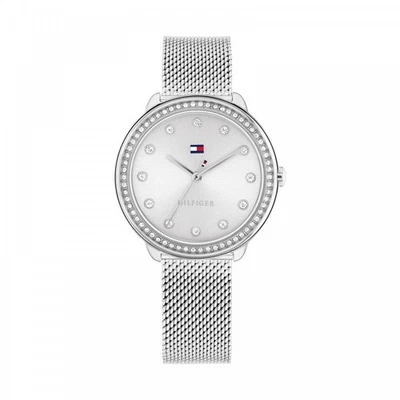 Tommy Hilfiger Ladies Demi Silver & CZ Mesh Stainless Steel Strap Watch 1782698 - Image 1 of 4