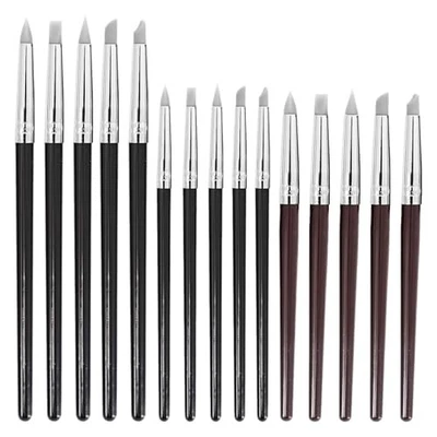 Paquete de 15 pinceles de pintura de silicona para manualidades, herramientas de escultura de silicona 5 formas  Foto 1 de 4