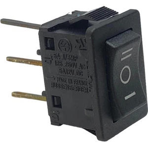 SPDT Russenberger Black Rocker Switch On-Off-On 5A/125Vac/250Vac - Picture 1 of 2