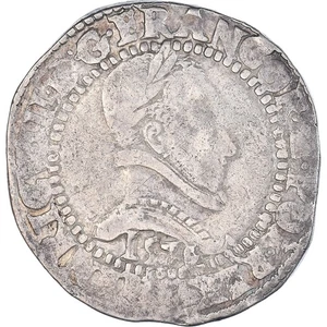 Monnaie, France, Henri III, Franc au Col Plat, 157[?], TB+, Argent - Picture 1 of 2