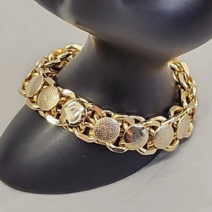 Pulsera Cadena Cable Vintage Redonda Enlazada Tono Dorado 7" - Imagen 1 de 14