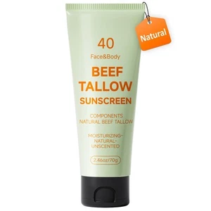Tallow Sunscreen, Sunscreen for Face, Beef Tallow for Skin, Reef Safe Travel ... - Picture 1 of 7