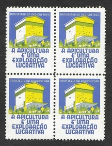 Portugal Beekeeping is a profitable business 1950 Cinderella Poster Stamps Bees - Picture 1 of 2