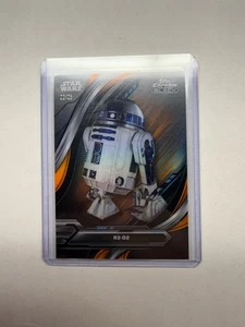 2024 STAR WARS TOPPS CHROME BLACK R2-D2 THE LAST JEDI orange REFRACTOR /25 - Picture 1 of 2