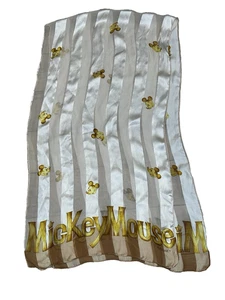 Disney transparentes Schal Halstuch - pfirsich gold gestreift Mickey Mouse Vintage 80er/90er - RAR - Bild 1 von 8