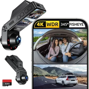 Dash Cam 4K Doppia Frontale e Interno | 360° Ultra Grandangolare, WiFi, GPS, Vis Notturno... - Foto 1 di 7